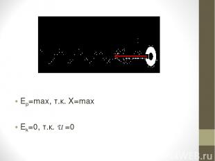 Ер=max, т.к. X=max Ek=0, т.к. U =0