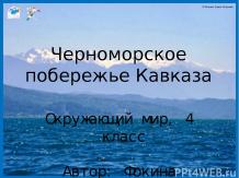 Интерактивный тренажёр "Черноморское побережье Кавказа"