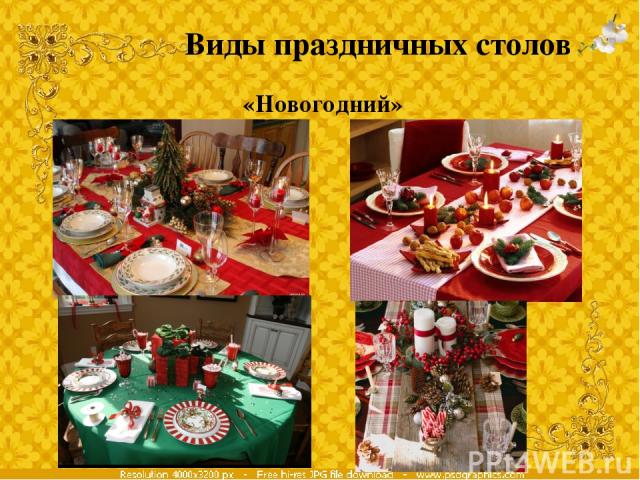 Виды праздничных столов «Новогодний»