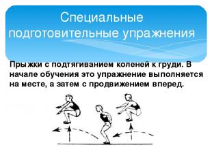 Специальные подготовительные упражнения Прыжки с подтягиванием коленей к груди.