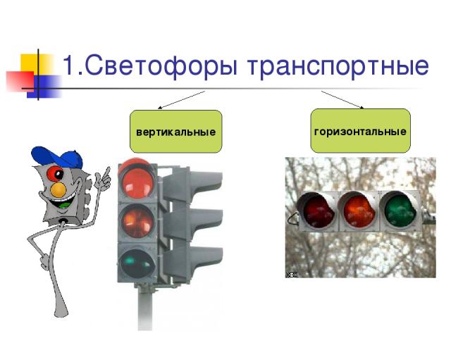 1.Светофоры транспортные вертикальные горизонтальные
