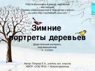 Зимние портреты деревьев Дидактический материал, окружающий мир 2 - 3 класс Авто
