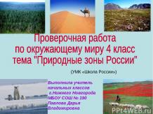 Проверочная работа "Природные зоны России"