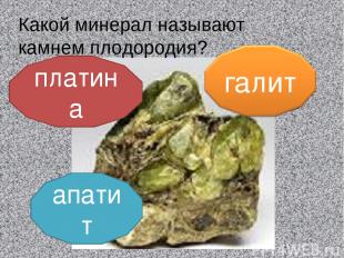 Какой минерал называют камнем плодородия? апатит платина