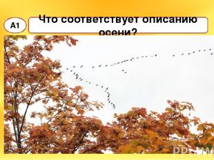 Что соответствует описанию осени? А1 поспела в лесу земляника птицы собираются в