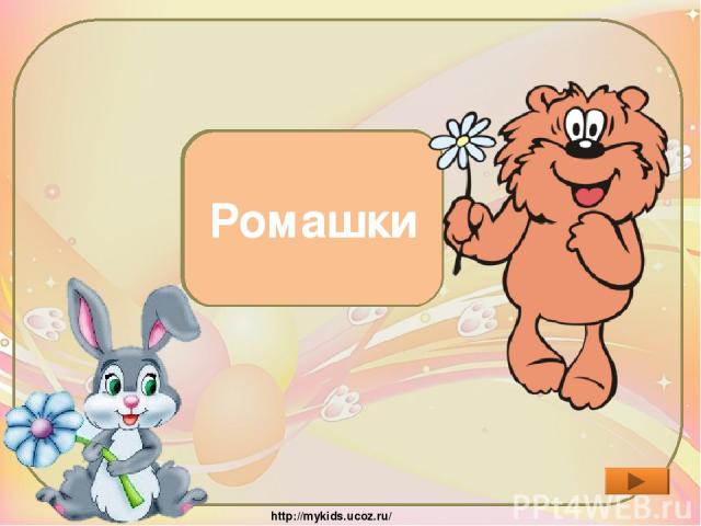 Какие цветы расцвели, пока Заяц шёл к Медвежонку? Ромашки http://mykids.ucoz.ru/