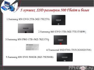 1.Samsung 850 EVO 2TB (MZ-75E2T0) 2.Samsung 840 EVO 1TB (MZ-7TE1T0BW) 3.Samsung