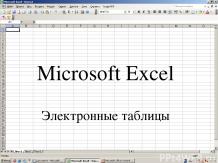 Электронная таблица Excel
