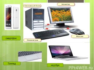 Основные составные части компьютера и виды компьютеров Тачпад ноутбук смартфон