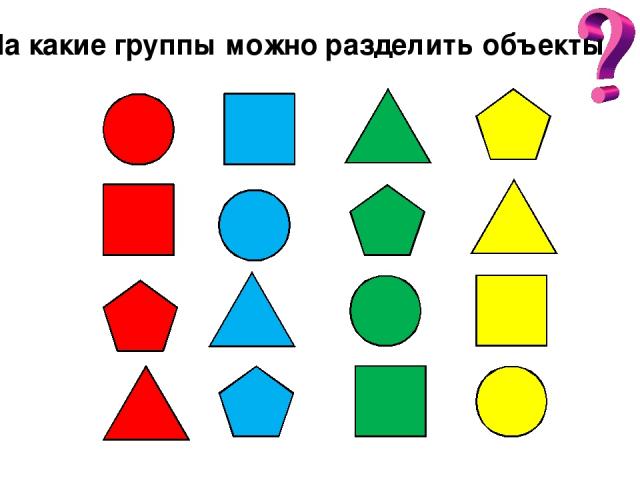 На какие группы можно разделить объекты