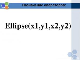 Назначение операторов: Ellipse(x1,y1,x2,y2)