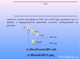 Задание 4 Записать полное имя файлов ABC.odt и BUS.png (включая путь к файлу) в