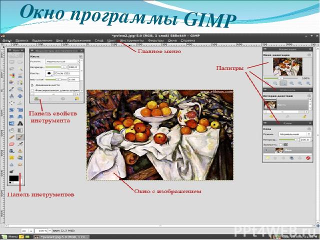 Окно программы GIMP