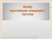 Основы работы в текстовом редакторе Word"