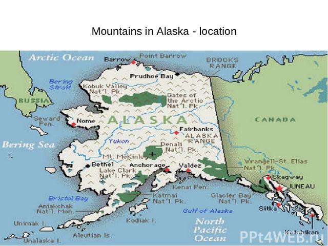 Mountains in Alaska - location