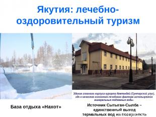Якутия: лечебно-оздоровительный туризм База отдыха «Нахот» Источник Сытыган-Сылб