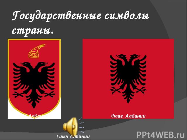 Государственные символы страны. Герб Албании Флаг Албании Гимн Албании Гимн Албании