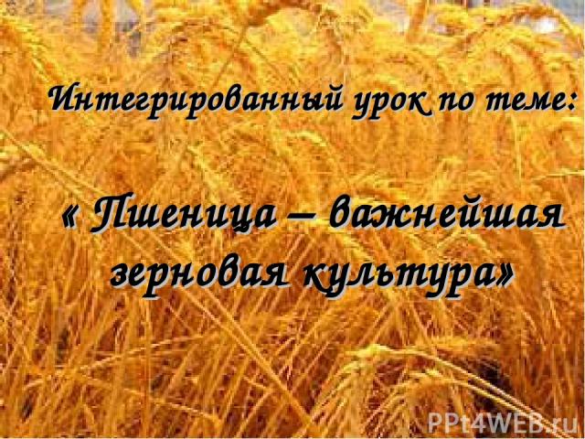 Интегрированный урок по теме: « Пшеница – важнейшая зерновая культура»