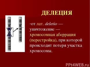 ДЕЛЕЦИЯ от лат. deletio — уничтожение — хромосомная аберрация (перестройка), при