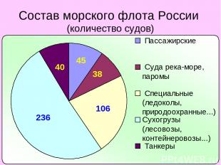 Состав морского флота России (количество судов)
