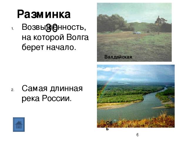 Что это за объект? 20 Исток реки, которая является символом России. Р. Волга