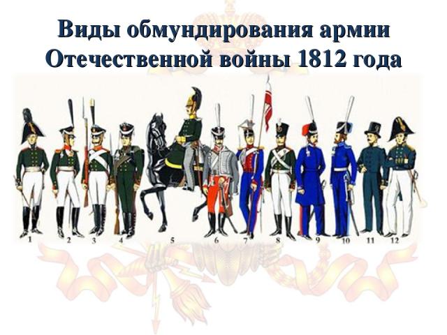 Виды обмундирования армии Отечественной войны 1812 года