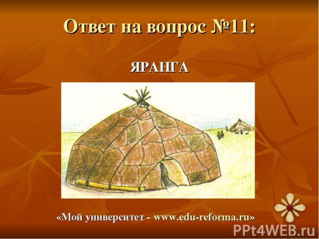 Ответ на вопрос №11: ЯРАНГА «Мой университет - www.edu-reforma.ru»