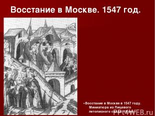 Восстание в Москве. 1547 год. «Восстание в Москве в 1547 году. Миниатюра из Лице