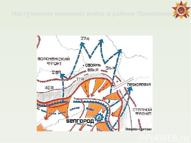Наступление немецких войск в районе Прохоровки