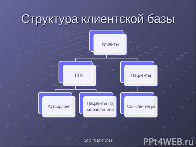 Структура клиентской базы ООО 