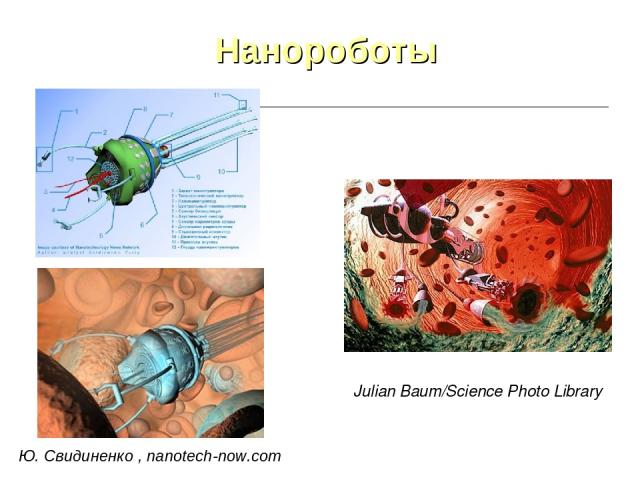 Ю. Свидиненко , nanotech-now.com Julian Baum/Science Photo Library Нанороботы