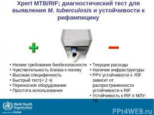 Xpert MTB/RIF; диагностический тест для выявления M. tuberculosis и устойчивости