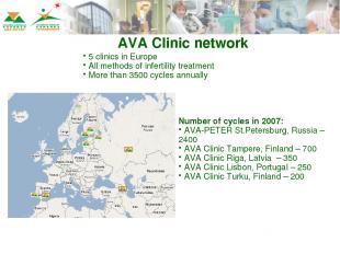 AVA Clinic network 5 clinics in Europe All methods of infertility treatment More