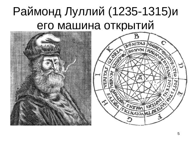 Раймонд Луллий (1235-1315)и его машина открытий *