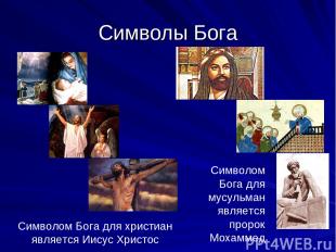 Символы Бога Символом Бога для христиан является Иисус Христос Символом Бога для