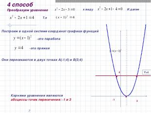 * 4 способ Преобразуем уравнение к виду Построим в одной системе координат графи