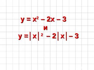 y = x2 – 2x – 3 и y =│x│2 – 2│x│– 3