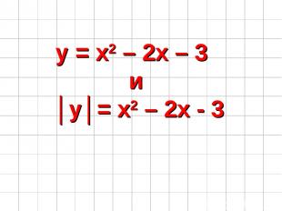 y = x2 – 2x – 3 и │y│= x2 – 2x - 3
