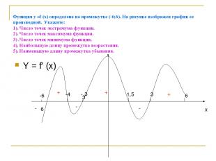 Функция у =f (x) определена на промежутке (-6;6). На рисунке изображен график ее