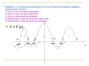 Функция у = f (x) определена на промежутке (-6;6). На рисунке изображен график е