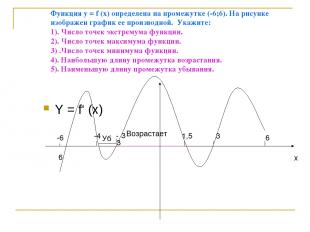 Функция у = f (x) определена на промежутке (-6;6). На рисунке изображен график е