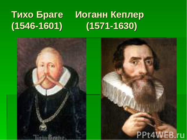 Тихо Браге Иоганн Кеплер (1546-1601) (1571-1630)