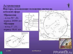 (с) 2001 mez@karelia.ru * Астрономия Факторы, искажающие положение светил на неб