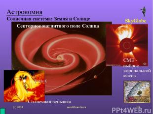 (с) 2001 mez@karelia.ru * Астрономия Солнечная система: Земля и Солнце SkyGlobe