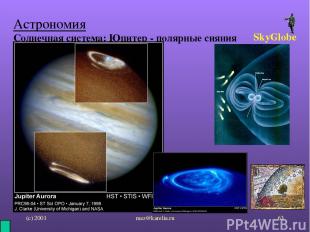 (с) 2001 mez@karelia.ru * Астрономия Солнечная система: Юпитер - полярные сияния