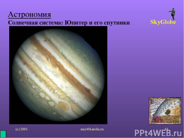 (с) 2001 mez@karelia.ru * Астрономия Солнечная система: Юпитер и его спутники SkyGlobe mez@karelia.ru