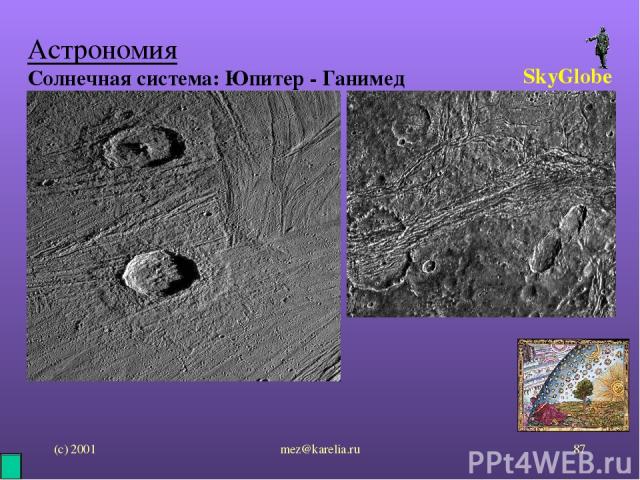(с) 2001 mez@karelia.ru * Астрономия Солнечная система: Юпитер - Ганимед SkyGlobe mez@karelia.ru