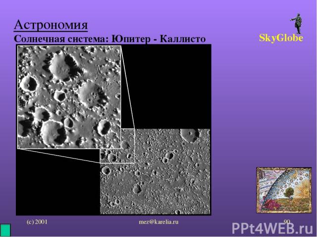 (с) 2001 mez@karelia.ru * Астрономия Солнечная система: Юпитер - Каллисто SkyGlobe mez@karelia.ru