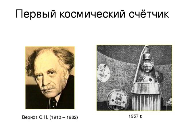 Первый космический счётчик Вернов С.Н. (1910 – 1982) 1957 г.