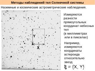 Методы наблюдений тел Солнечной системы Наземные и космические астрометрические
